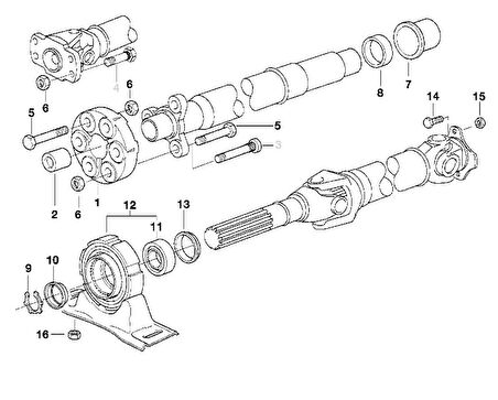 BMW E34E36 E39 E46 VE Z3 MEYLE ŞAFT ASKISI RULMANLI 26121226731