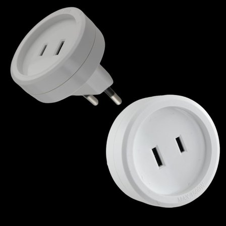 Türk Fişi – Amerikan Tip Fişe Çevirici Seyahat Adaptörü | Tip C Türkiye (Erkek) → Tip A Amerika (Dişi) | 250V – 6A | Amerika, Kanada, Japonya Uyumlu