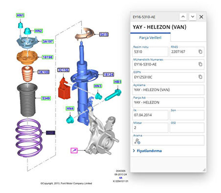 Helezon Ön Courier Transit B460 14 ( HMPFD721039 - EY165310AE )