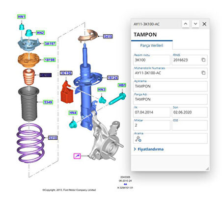 Ön Amortisör Süspansiyon Takozu Courier Bmax   ( MKS2312 - AY113K100AC )