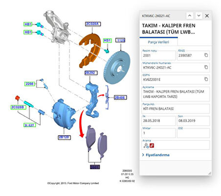Fren Balatası - Ön Disk  Connect Focus ( 2T14 2K021 AC )