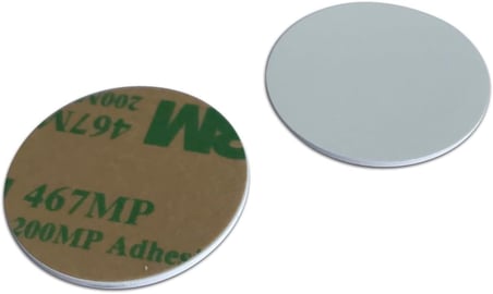RFID 1K PVC 3M kendinden yapışkanlı arka taraf, yuvarlak, 25 mm RFID madalya etiketi 0,9 mm kalınlığında (10 adet)
