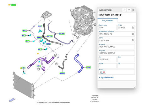 Radyatör Alt Hortumu (-Ac) Connect 06 ( YTT Y40173 - 4T16 8B273 FB )