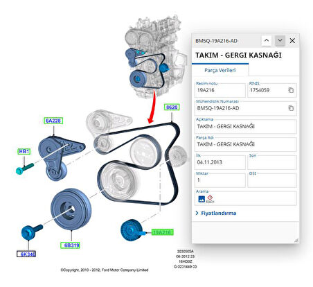 Alternatör Gergi Rulmanı Metal (Kanalsız) Connect ( ARA FOR620 - 2T1Q 19A216 BB )