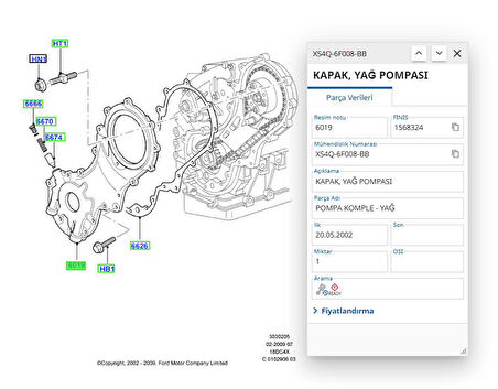 Yağ Pompası Focus Connect 1.8Tdcı 0 Yağ Pompası Focus Connect 1.8Tdcı 02 ( BGA LP0298 - XS4Q 6F008 BB )