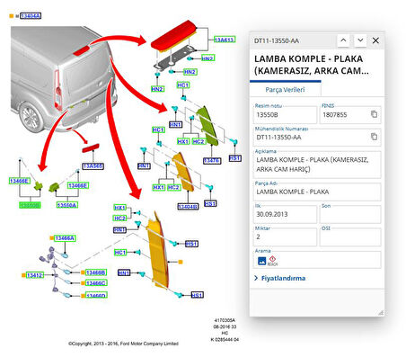 Plaka Lambası (Ampullü) Connect Plaka Lambası (Ampullü) Connect  (FSE 11-425-005 - 86VB 13550 AK )