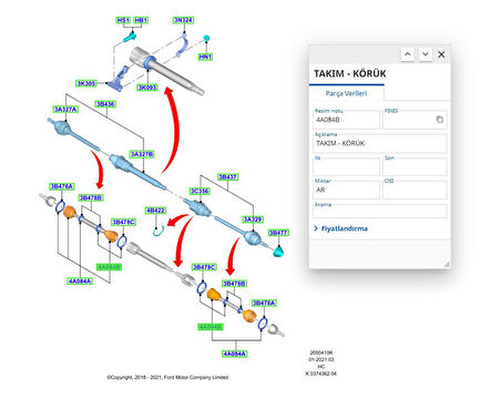 Aks Körük Kıtı (Sıvı Gres+Kelepçe) Dış Connect 90P ( MKS 510 - 2T14 4A084 BA )