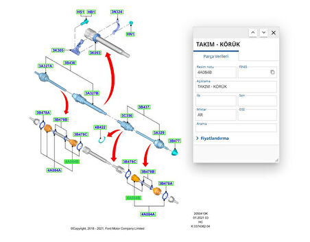 Aks Körük Kiti (Sıvı Gres+Kelepçe) Dış Connect 75P  ( MKS 520 - 2T14 4A084 CA )