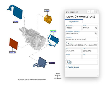 Kalorifer Radyatörü Fiesta 09 ( KAL346545 - 8V5118B539AC )