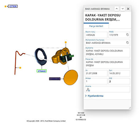 Depo Kapağı Dış Fiesta 09 ( CABU331618 - 8A61A405A02BFXWAA - D1BBA405A02BAXWAA)