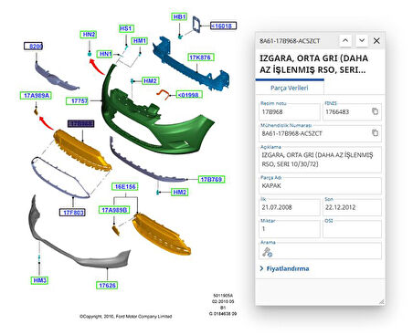 Ön Tampon Panjuru (Nikelajlı) Fiesta 09 ( FSE11360005 - 8A6117B968DC5ZCT )