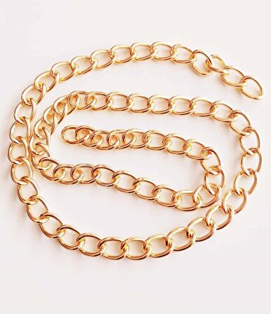  Light Gold Renk 16x22 mm Çanta  Zinciri (1 Metre)