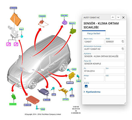 Dış Ortam Sıcaklık Sensörü Courier Focus Fiesta Transit 06 ( AU5T12A647AC )