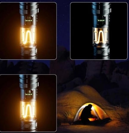 GP-285 80Watt 8000 Lümen Profesyonel El Feneri Zoomlu - 8 Modlu - Kamp Lambası