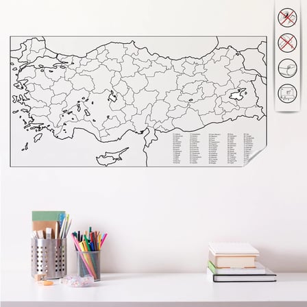 Türkiye Haritası Akıllı Kağıt Tahta, 48x93cm