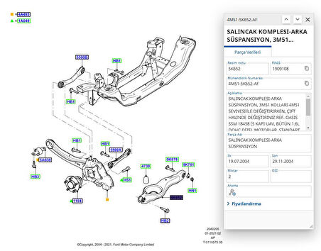 Alt Salıncak Sol (21Mm) Focus Cmax Bm 04 ( AYD 05928 - 4M51 3A424 AF )