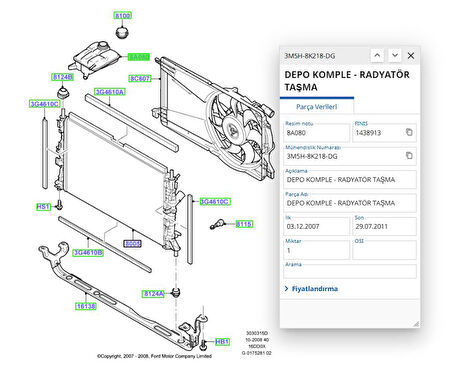 Radyatör Yedek Su Deposu C.Max Focus 1.6Tdcı 08 ( KAL343850 - 3M5H8K218DG )
