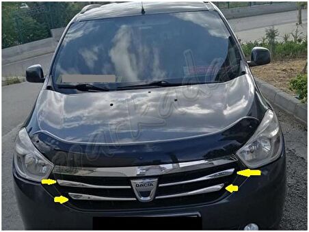 DB Chrome Dacia Lodgy Ön Panjur Nikelajı 2012-2016 4 Parça P.Çelik