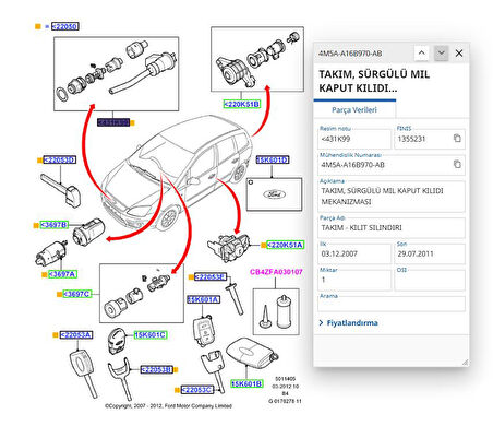 Motor Kaput Şifresi Focus 07 ( FSE11340010 - 7M5AA16B970AA )