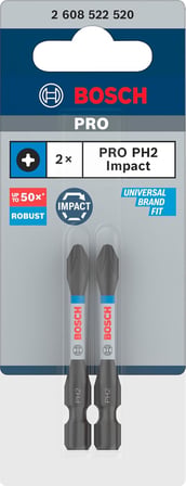Bosch 2x PRO Phillips Impact Uç, PH2, 55 mm, 2 parçalı