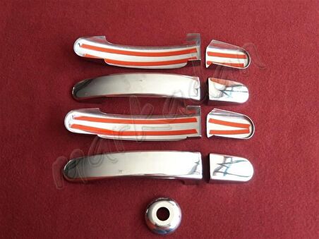 DB Chrome Ford Tourneo Custom Kapı Kolu Nikelajı 2012 Sonrası 4 Kapı 9 Parça P.Çelik