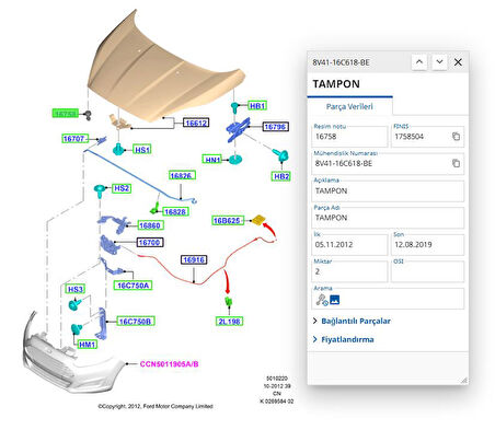 Kaput Ayar Takozu Fiesta Focus ( HMPFD187001 - 8V4116C618BE )