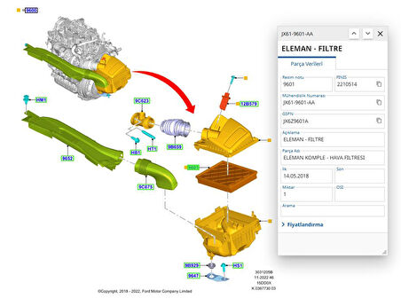 Hava Filtresi Focus 18 ( FSE11216034 - JX619601AA )
