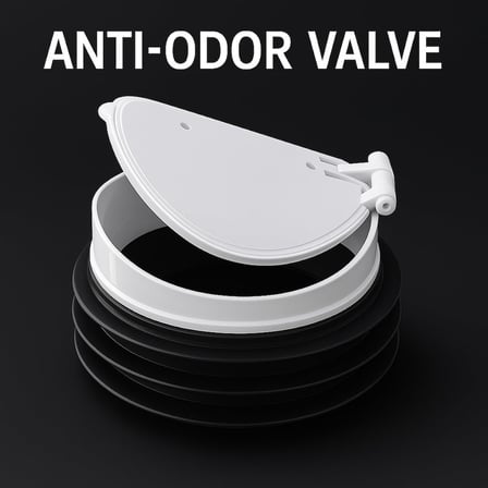 Klozet Gider Adaptörü, 110mm, Çift Yönlü Koku Önleyici Valf, Kemirgen Bariyerli