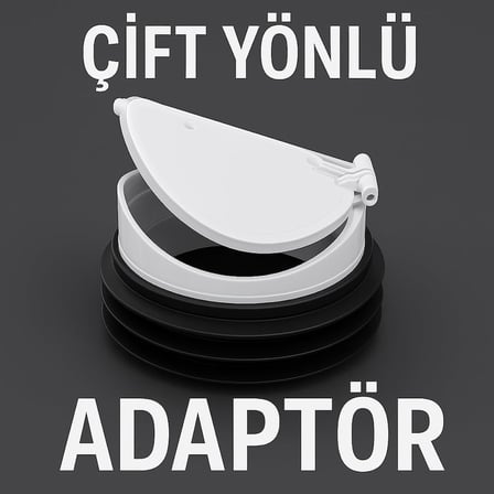 Klozet Gider Adaptörü, 110mm, Çift Yönlü Koku Önleyici Valf, Kemirgen Bariyerli