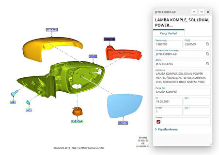 Sol Ayna Sinyali Focus 18 ( JX7B13B381AB -FSE11437033 )