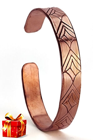 Binbir Trend El Yapımı Ayarlanabilir Saf Bakır Bileklik, Bakır Bilezik BB-335