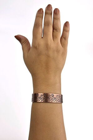 Binbir Trend El Yapımı Ayarlanabilir Kalın Saf Bakır Bileklik, Bakır Bilezik BB-337