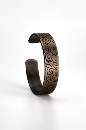 Binbir Trend El Yapımı Ayarlanabilir Kalın Saf Bakır Bileklik, Bakır Bilezik BB-337