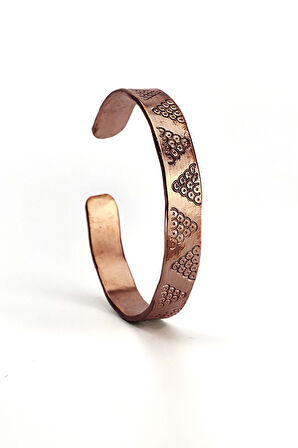 Binbir Trend El Yapımı Ayarlanabilir Kalın Saf Bakır Bileklik, Bakır Bilezik BB-338