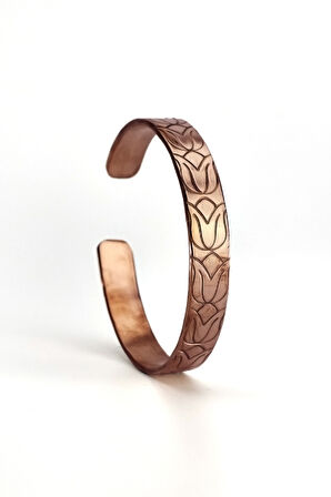 Binbir Trend El Yapımı Ayarlanabilir Kalın Saf Bakır Bileklik, Bakır Bilezik BB-339