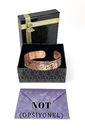 Binbir Trend El Yapımı Ayarlanabilir Kalın Saf Bakır Bileklik, Bakır Bilezik BB-340