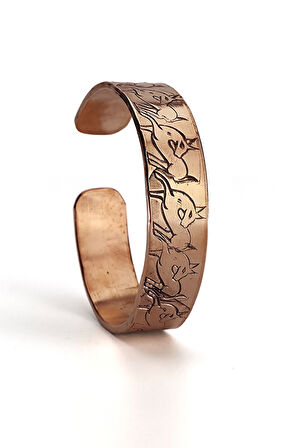 Binbir Trend El Yapımı Ayarlanabilir Kalın Saf Bakır Bileklik, Bakır Bilezik BB-340