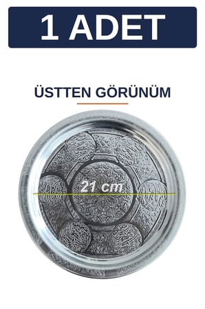25 cm Ayaklı Lenger Otantik Desenli Krom Çelik Kebap ve Sunum Tabağı - 1 Adet