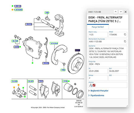 Fren Disk Ön Havalı (278Mm) Focus Cmax 04 ( AYD50170 -AV611125BB - 3M512C375A1D - AV611125DA )