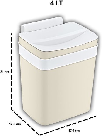 Soft Askılı Çöp Kutusu 4 LT LATTE