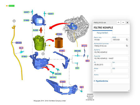 Yakıt Filtresi Courier Focus 208 308 508 C4 C5 1.5 Sohc 14  ( FM5Q9155AA )