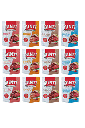 Rinti Pouch 4 Çeşit Karma Köpek Yaş Mama 400 Gr. X 12 Adet