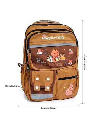Capybara Desenli 5 Parça İlkokul Ortaokul Çanta Seti - Sırt Beslenme Çantası Kalemlik Defter Sticker