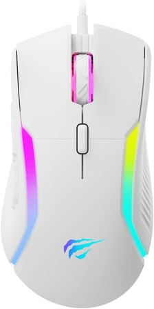 Havit Gamenote MS1033 RGB Uyumlu Beyaz Gaming Makrolu Oyuncu Mouse 8000 DPI