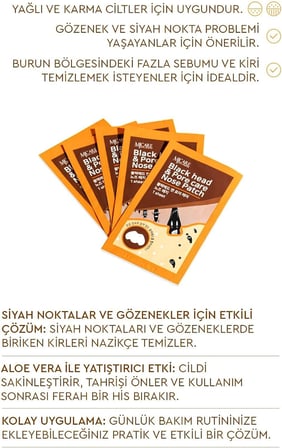 Mjcare Nose Patch - Siyah Nokta Ve Gözenek Için Temizleyici Burun Bandı 5'li