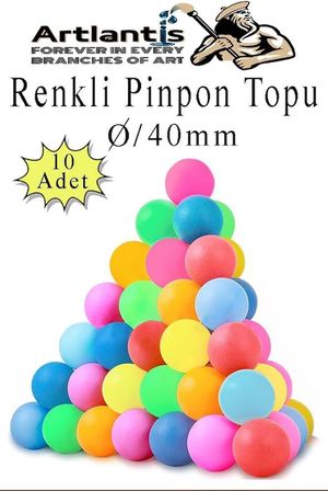 Renkli Pinpon Topu 10 Adet Masa Tenis Topu Evcil Hayvan Kedi Oyuncağı Okul Sınıf Etkinlik Deney Topu