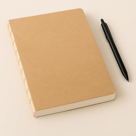 Özel Tasarım Kraft Kapaklı A4 Defter - 180 Derece Açılabilir, Sırtı Dikişli,%100 El İşçiliği, Ofis, Okul, Günlük Kullanım İçin İdeal Defter (Noktalı)