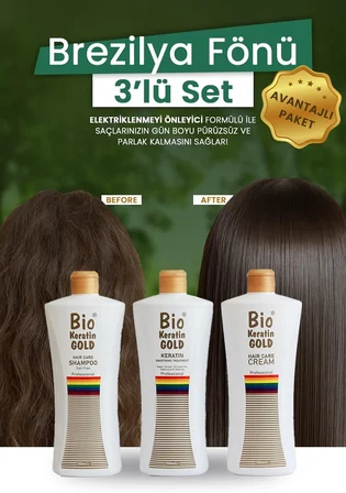 Bio Keratin Kalıcı Brezilya Fönü 3lü Set 700 ml