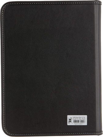 5240 Ajanda Tarihsiz Çizgili 17x24 cm Ajanda/Defter Fermuarlı Hesap Makineli Suni Deri Organizer, Siyah