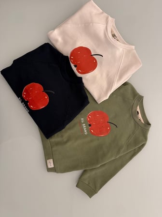 Çocuk Elma Figürlü Raglan Sweatshirt | 3–9 Yaş | 3 Renk | RG1794